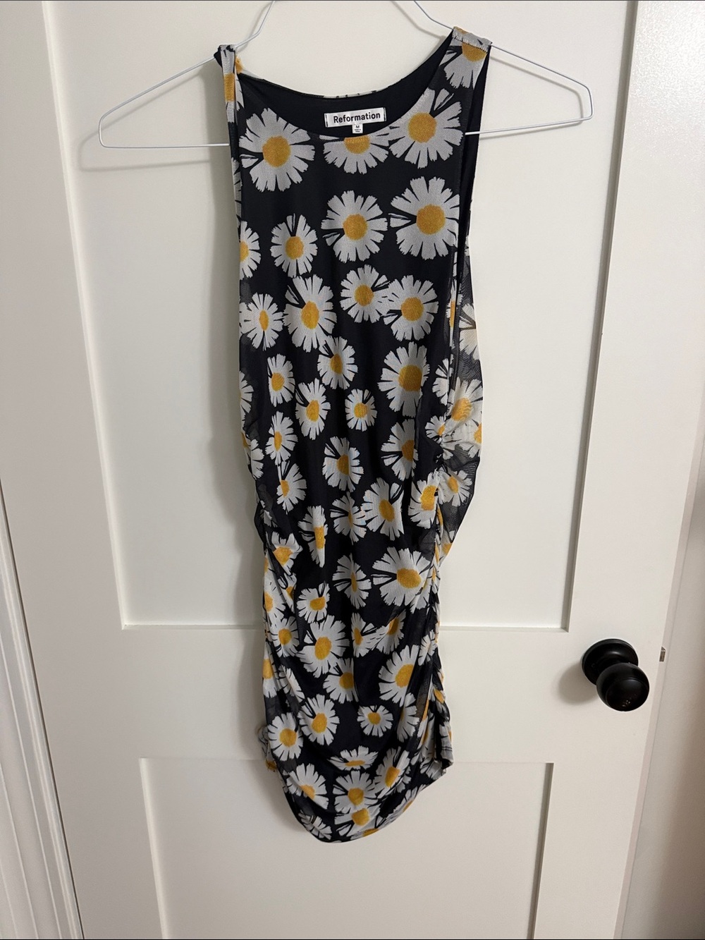 Reformation Black Daisy Midi Tank Dress